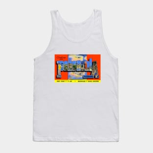 Greetings from Pensacola Florida - Vintage Large Letter Postcard Tank Top